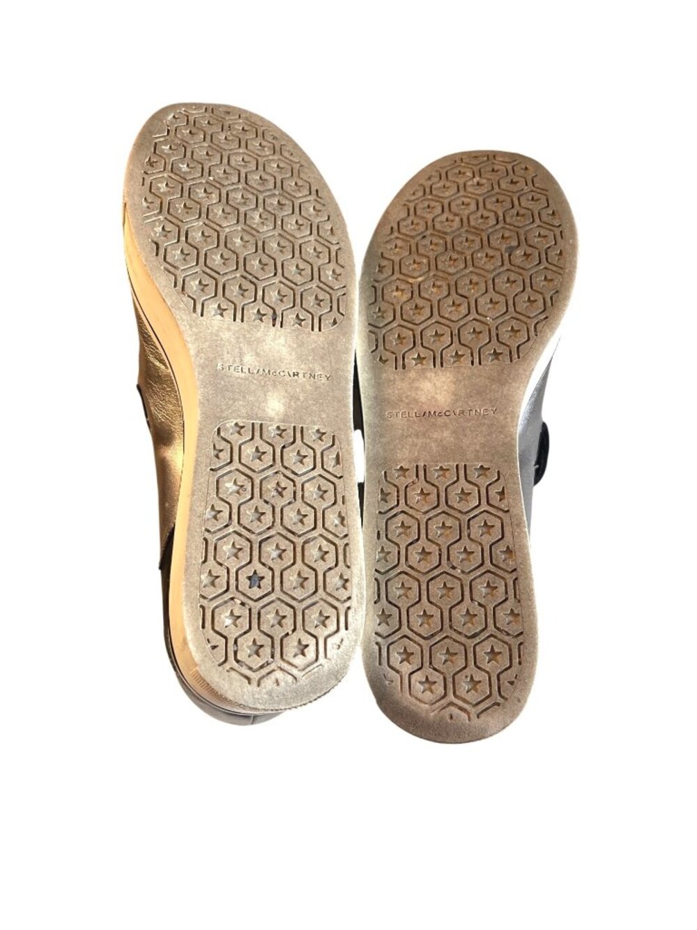 Stella McCartney Silver/Black Faux Leather Binx Star Slip On Sneakers Size 39 - Picture 8 of 13